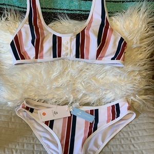 NWT CUPSHE striped bikini Size M